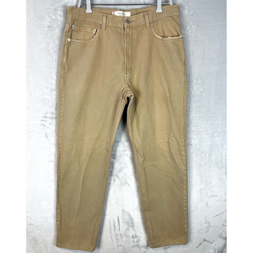 LEVI'S 550 Jean Men 36x32 Beige Denim Relaxed Fit Straight Leg Cotton Y2K Cowboy
